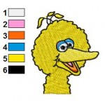 Sesame Street Big Bird Face 2 Embroidery Design